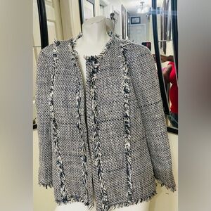 Kasper Black and White Tweed Blazer
